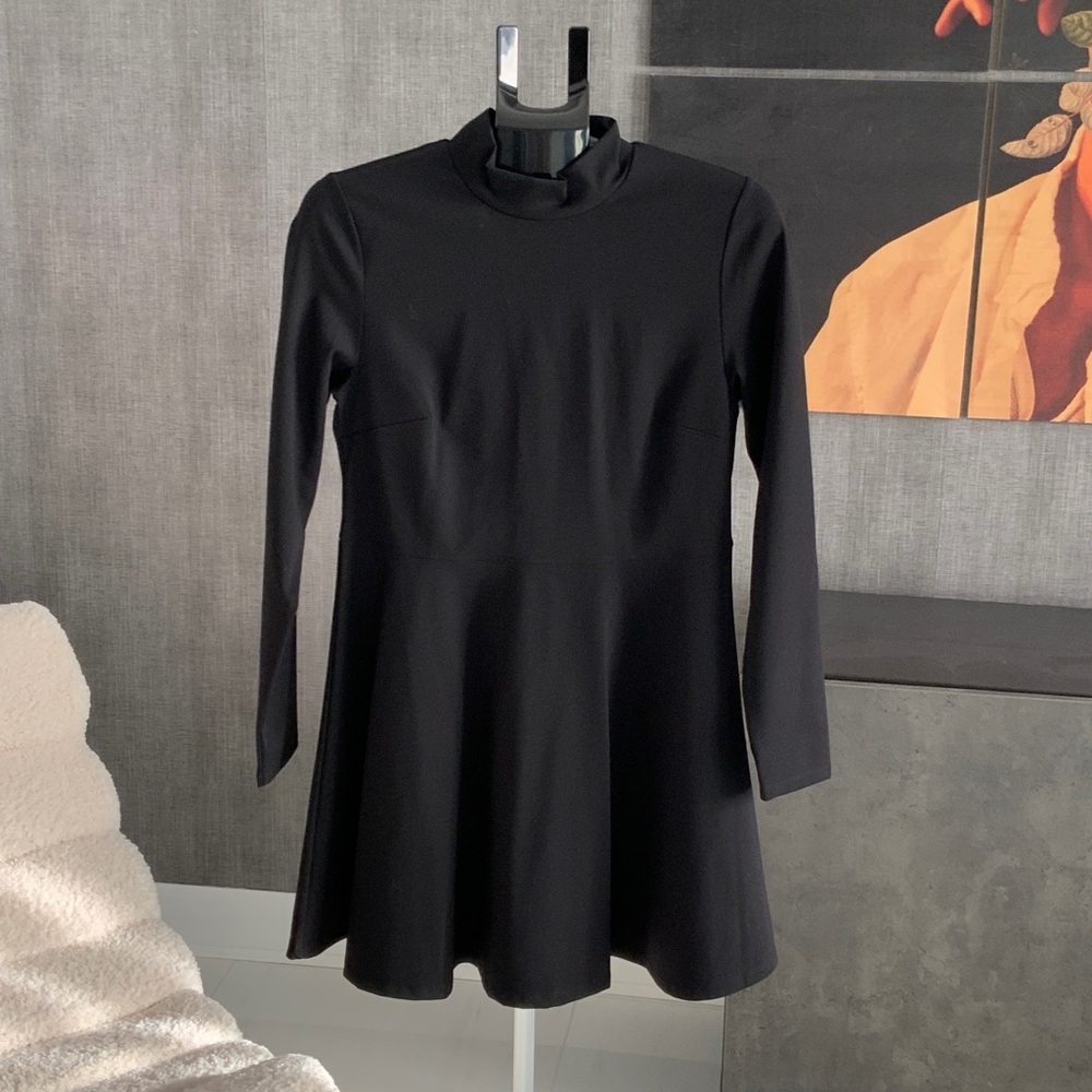 Sunday Best Black Ponte Long Sleeve Mini Dress L